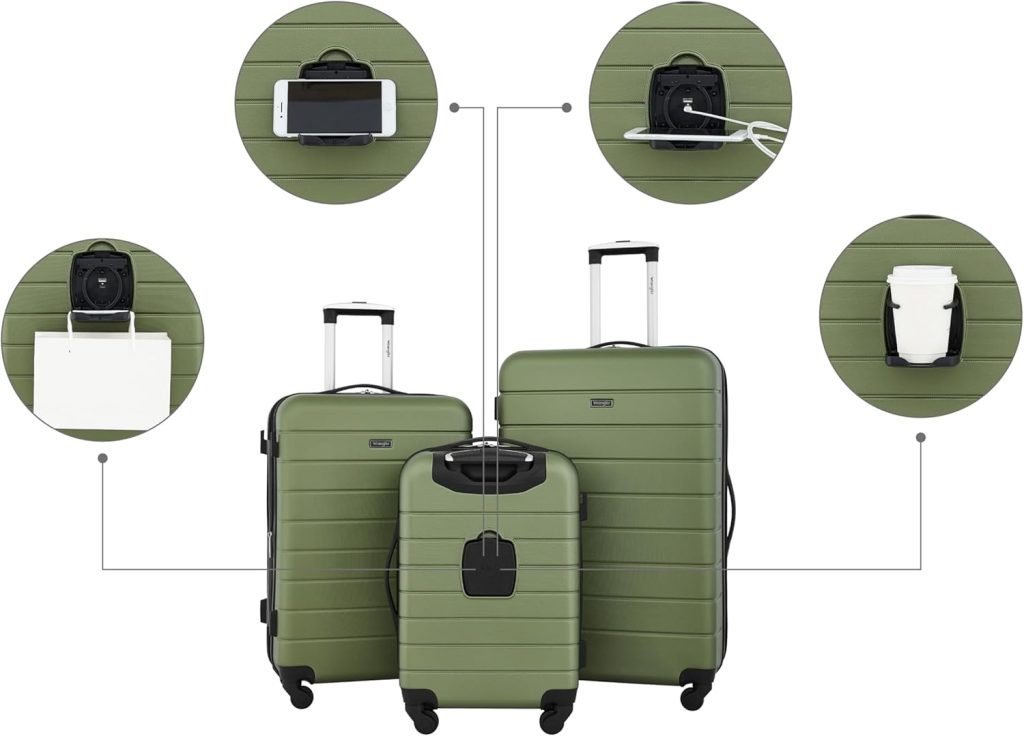 Best Suitcase for Air travel - 2. Wrangler Smart Luggage Set