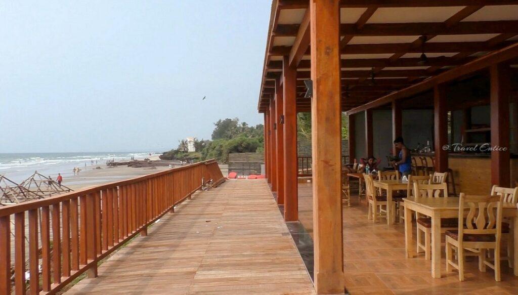 Beachfront restaurant at Ashwem Beach in Goa 