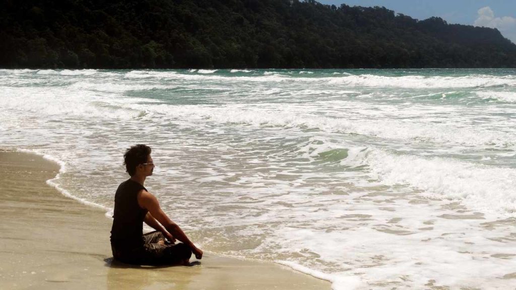 Sea bath at Radhanagar Beach in Havelock Island