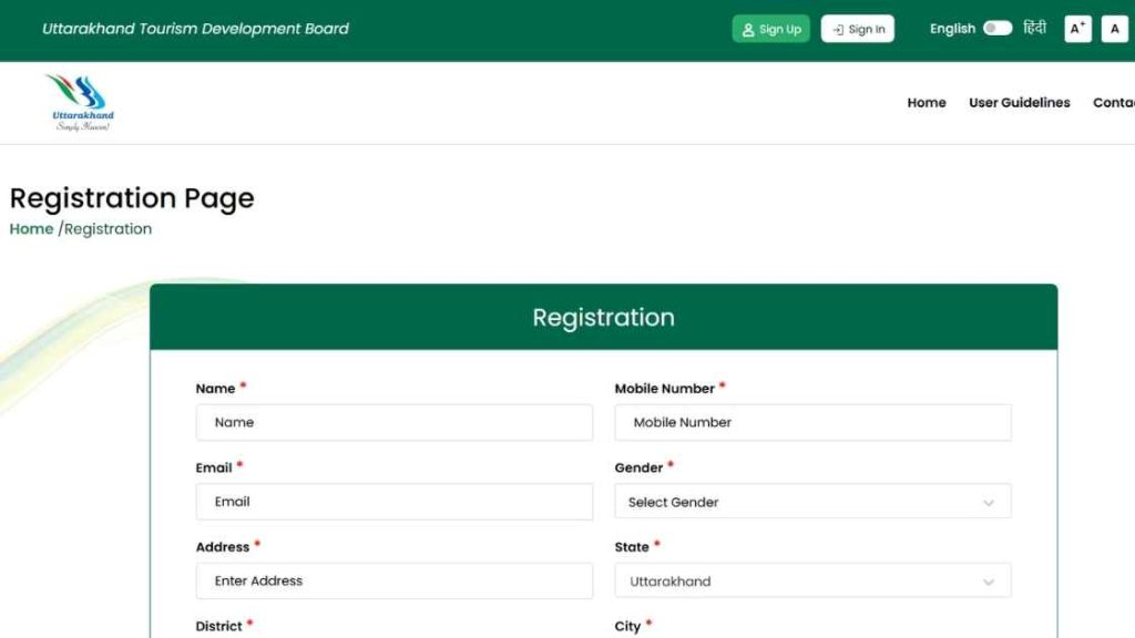 Mussoorie Introduces Mandatory Tourist Registration From 1st August 2025: What Visitors Need to Know 3 Mussoorie Tourist Registration form