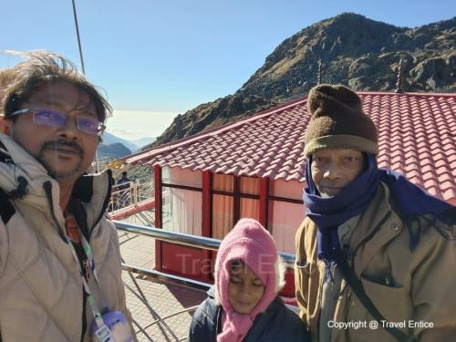 7 years old and 73 years old are at the top of Nathula pass - Indo-china border