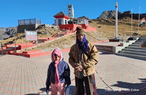 7 years old and 73 years old are at the top of Nathula pass - Indo-china border