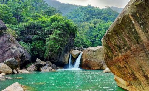 Natural Swimming Pool - explore during Double Decker Living Root Bridge trek .