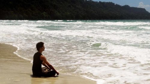 Sea bath at Radhanagar Beach in Havelock Island