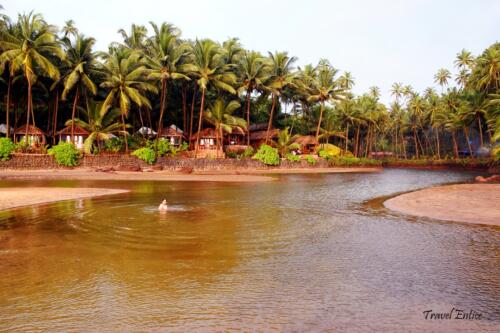 Lagoon at cola beach in Goa