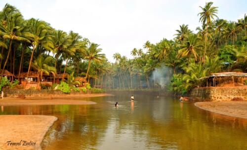 The beautiful back water at Cola beach in Goa