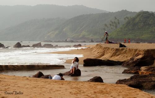 The canal at Cola beach in Goa get fulfiled during High tide and maintains a gap with the sea during low tide